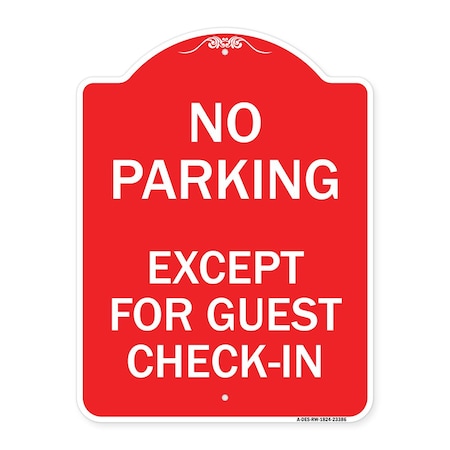 Signmission Parking Reserved for Guests Only, Red & White Aluminum Architectural Sign, 18" x 24", RW-1824-23386 A-DES-RW-1824-23386